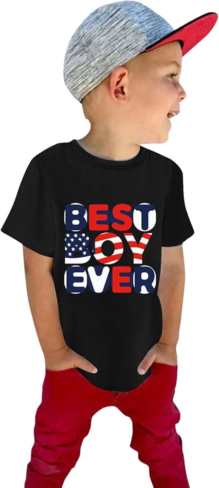 Boys' Athletic T-Shirts Short Sleeve Cartoon Letter Prints T Shirt Tops Boys' Athletic T-Shirts Boys' Tropical Shirts