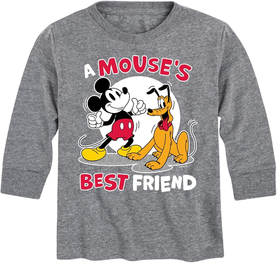 Disney Mickey & Friends - A Mouse's Best Friend - Toddler and Youth Long Sleeve Graphic T-Shirt