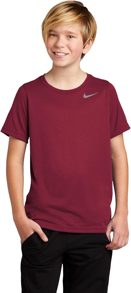 Nike Youth Boys Legend Short Sleeve Tee Shirt (Youth Small, Cardinal)