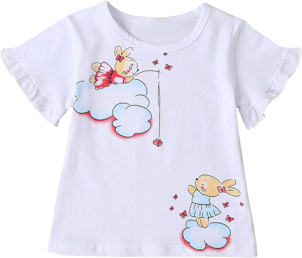 Kids Easter Shirt Boys Girls Easter's Rabbit Graphic Tees Toddler Short Sleeve T-Shirt Tops 1~6Years