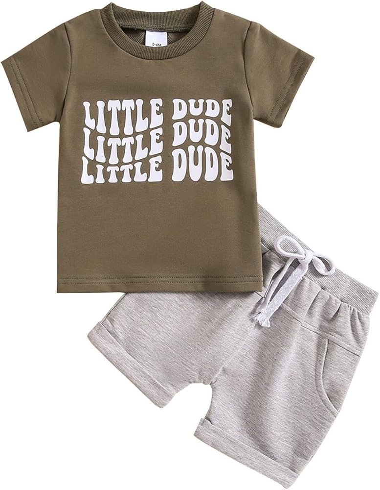 Boys Outfits Sets Cute Toddler Boys Short Sleeve Prints T Shirt Tops Shorts Child Kids 2PC Set Outfits Clothes