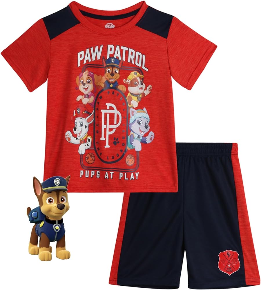 Nickelodeon Boys' Paw Patrol Shorts Set - 2 Piece T-Shirt and Shorts (Toddler/Little Boy)