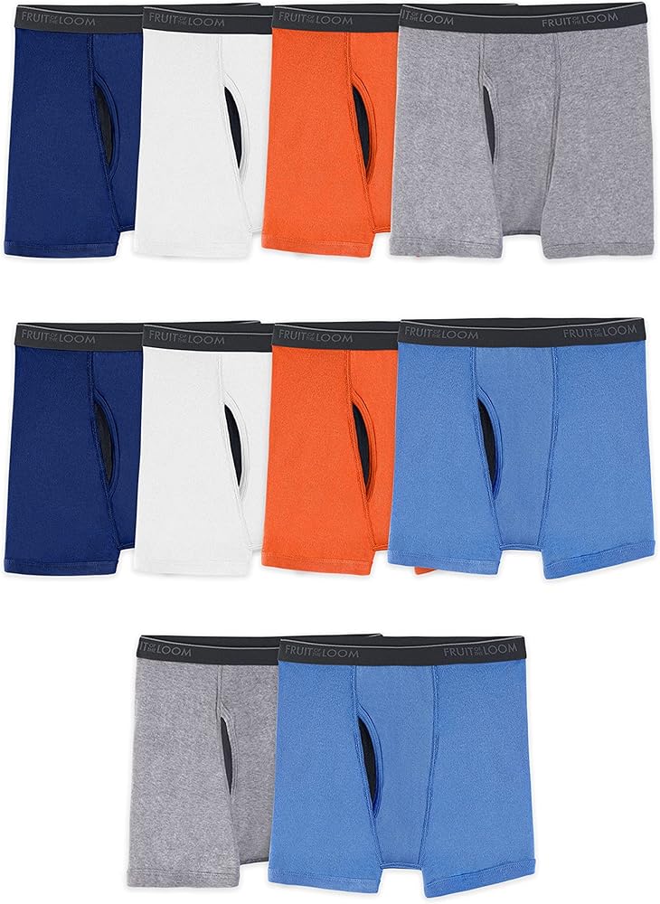 Fruit of the Loom Boys' Tag Free Cotton Boxer Briefs