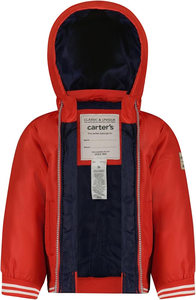 Carter's Boys Midweight Jacket, Warm, Hooded, Water-Resistant Winter Coat