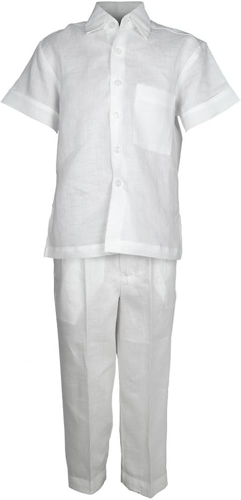 Boys Linen One Pocket Shirt and Pant Set