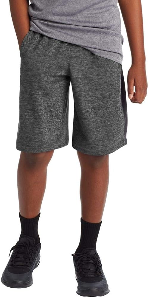 C9 Champion Boys' Heather Shorts-9" Inseam, Hardware Gray Ebony, L