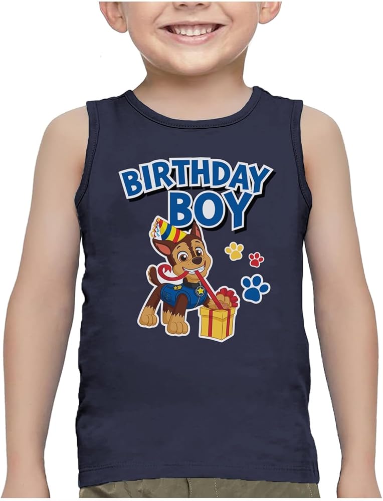 Chase Birthday Boy Shirt Gifts for Boys 2nd 3rd 4th 5th Paw Patrol Tank Top Summer Toddler Unisex Sleeveless Shirt