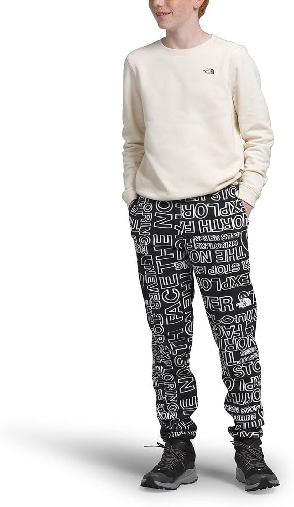 THE NORTH FACE Boys' Camp Fleece Jogger, TNF Black TNF Marker Logo Print, XX-Large