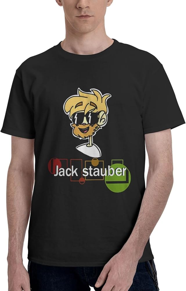 Jack Stauber T Shirt Man's Summer Comfortable Fit Soft Short Sleeve Round Neck Basic Tee Tops