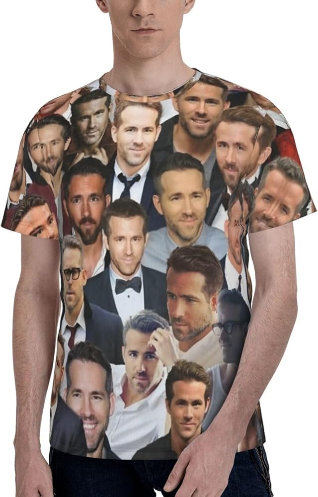 Ryan Reynolds T Shirt Man's Summer Comfortable Fit Soft Short Sleeve Round Neck Basic Tee Tops