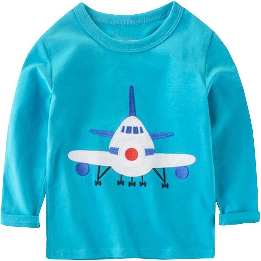 Boy Long Sleeve T Shirt Cotton Crewneck Cartoon Tees 1-8 Toddler