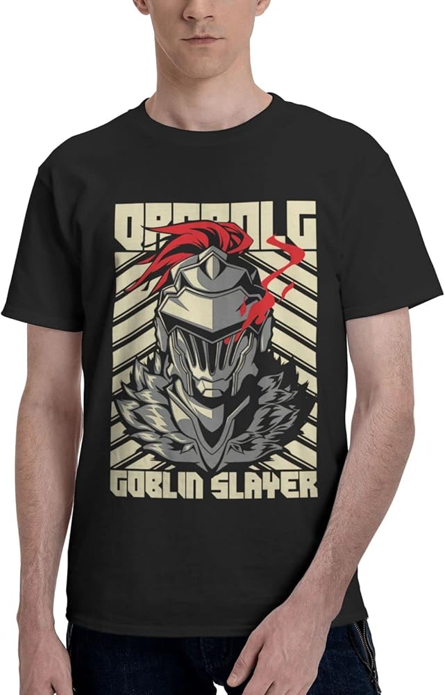 Anime Goblin Slayer T Shirt Boy's Summer O-Neck Clothes Casual Short Sleeves Tee Black