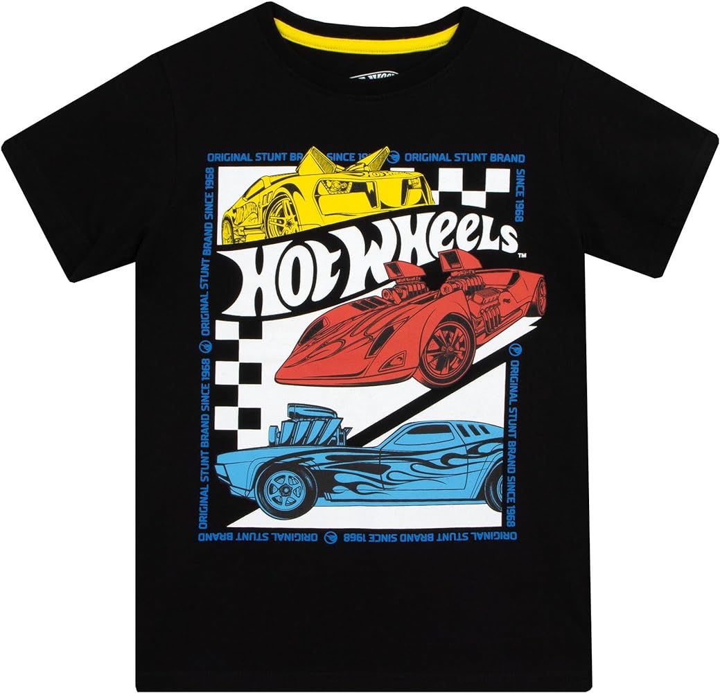 Hot Wheels T-Shirt | Racecar Boys Tshirt | Boys T Shirts | Black 8