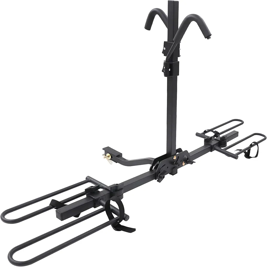 Young 2 Bike Rack Hitch Mount Platform Style, Tiltable Bicycle Carrier Racks for Cars SUVs Trucks Vans, 80 lbs. Capacity