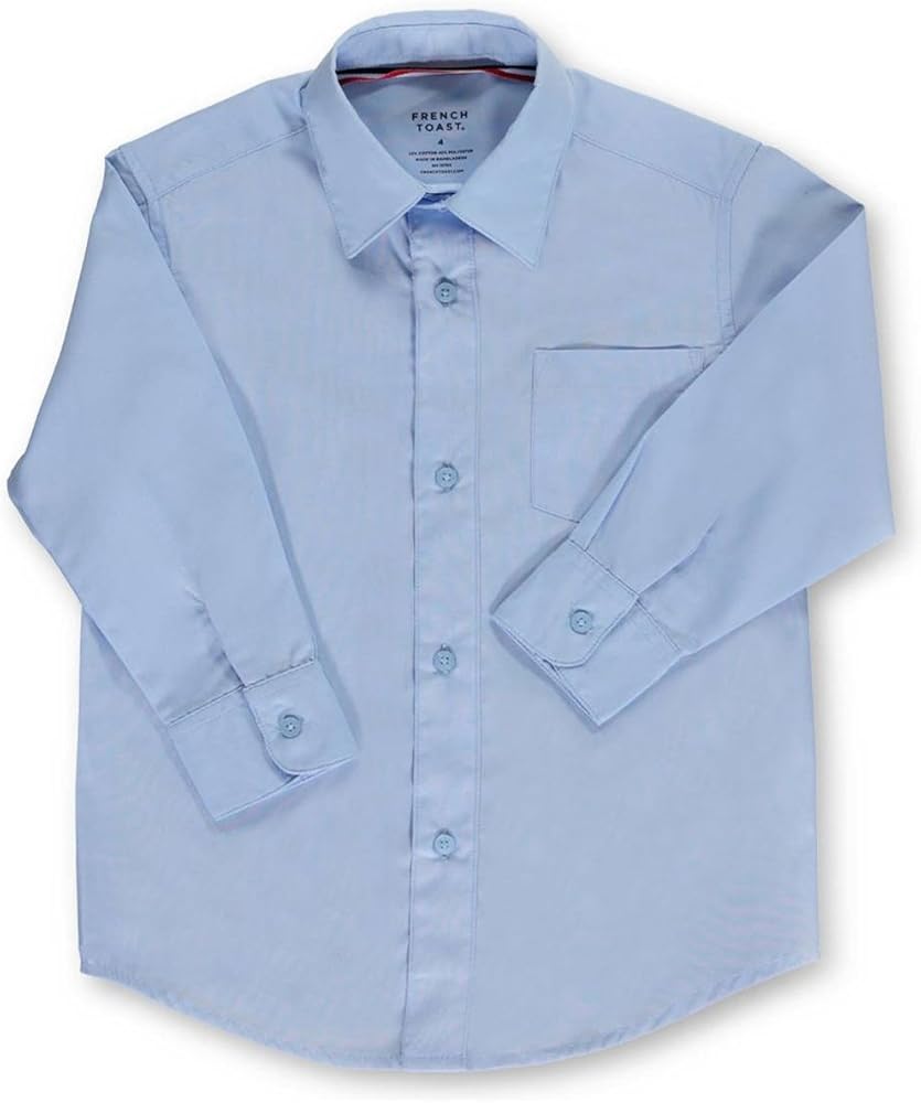 French Toast Little Boys' L/S Button-Down Shirt (Sizes 4-7) - Blue, 7