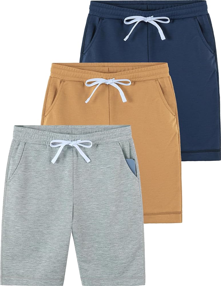 Liberty Pro 3-Pack Youth Boys' Sweat Shorts Athletic Casual Jogger Shorts with Pockets, Terry Cloth Performance Activewear