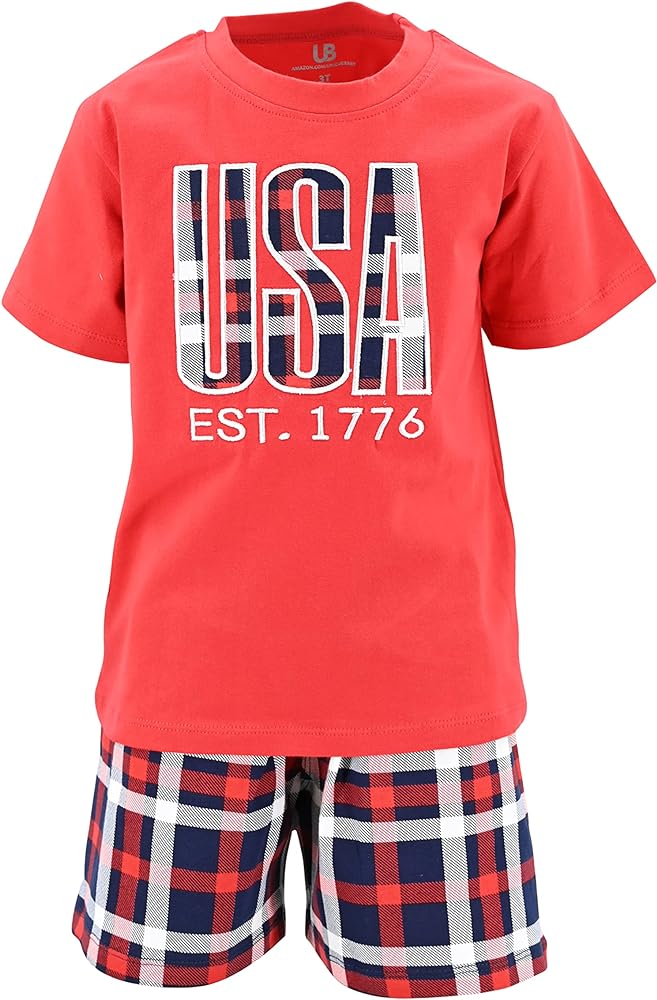 Unique Baby Boys Patriotic 4th of July 2-Piece Summer Outfit