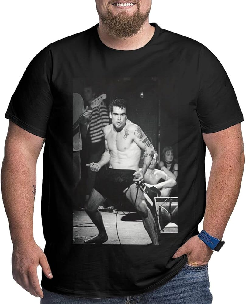 Henry Rollins Poster Plus-Size t Shirt Boys Fashion Loose Fit Round Neck Short Sleeve Big and Tall Cotton Top Tees