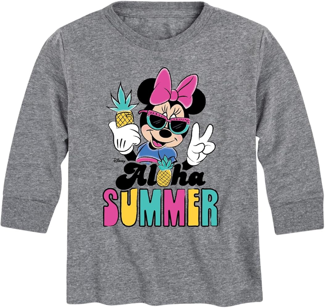 Disney Mickey & Friends - Aloha Summer - Toddler and Youth Long Sleeve Graphic T-Shirt