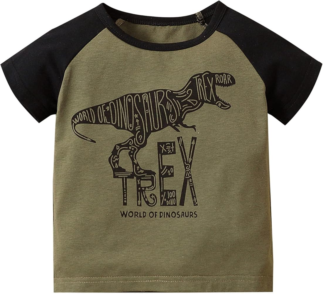 Summer Toddler Boys Girls Short Sleeve Dinosaur T Shirt Casual Tee Tops for Kids Graphic T Boys