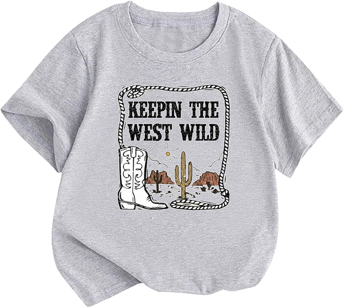 Little Children and Big Kids Keepin The VVEST Wild Cartoon Print Boys and Girls Tops Short Sleeved T Shirts Pack of Tops