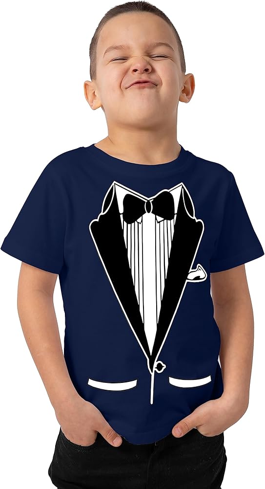 fresh tees® Unisex Tuxedo tee with Bow Tie | Funny T-Shirt for Wedding & Functions | Unisex Youth & Toddler Shirt