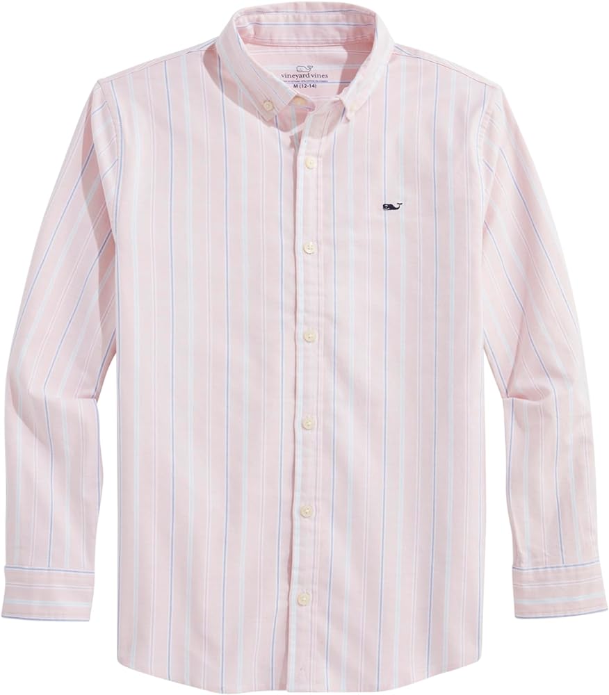 vineyard vines Boys' Stripe Oxford Whale Shirt