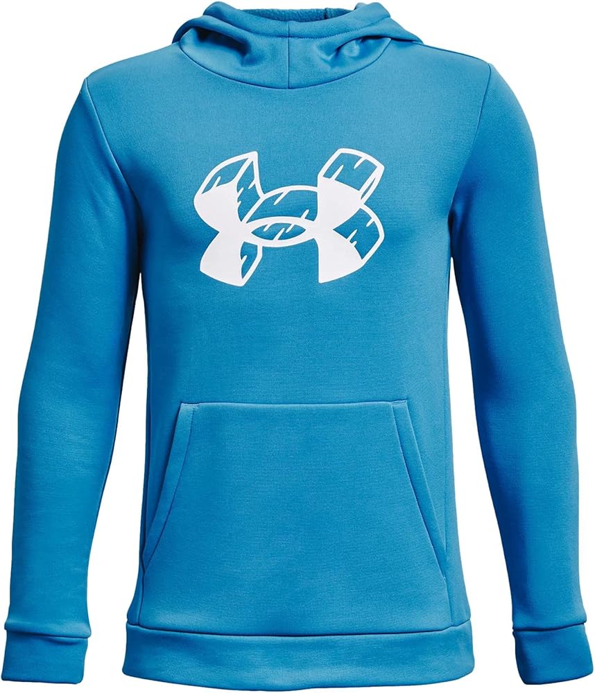 Under Armour Boys' Armour Fleece Hoodie (Radar Blue/White, Large)