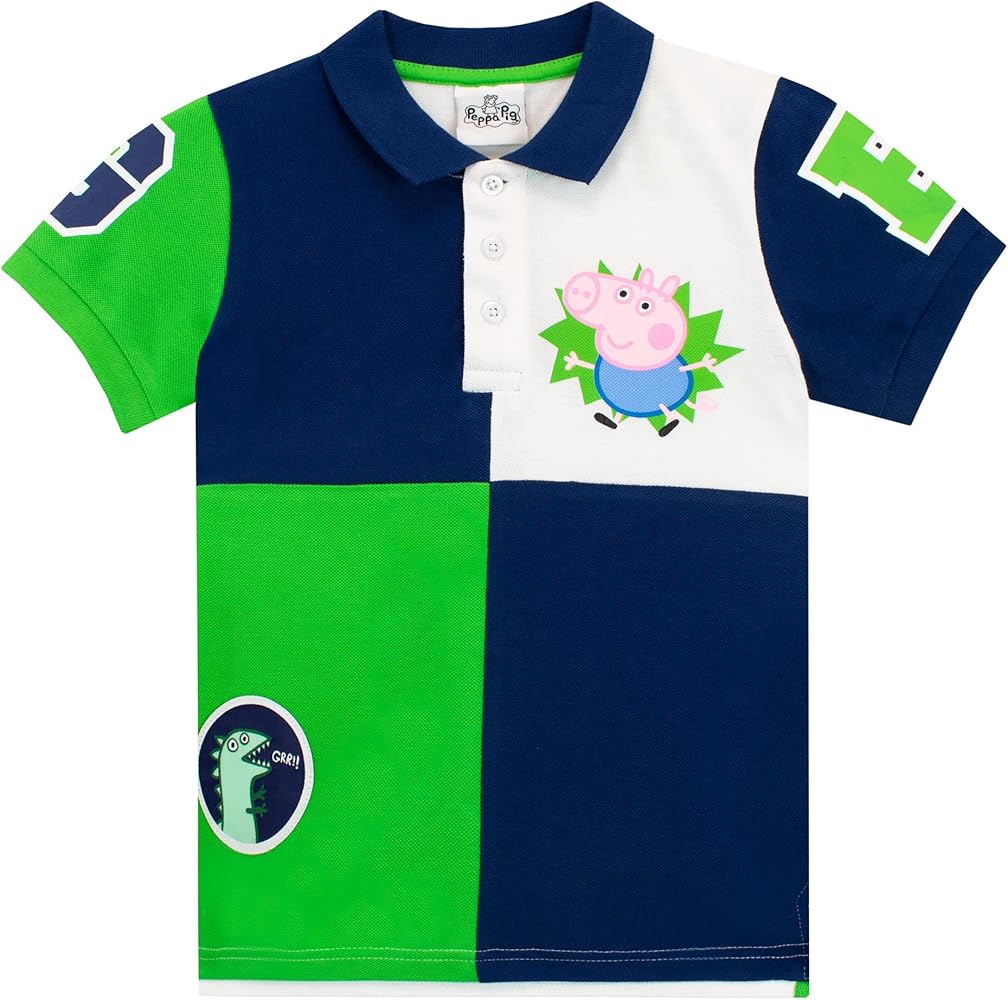 Peppa Pig Boys George Pig Polo Shirt Short Sleeve Polo Shirt for Kids