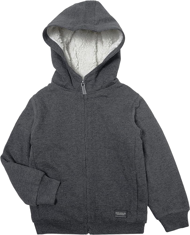 Silver Jeans Co. boys Boys Zip Up Hoodie Plush Lining