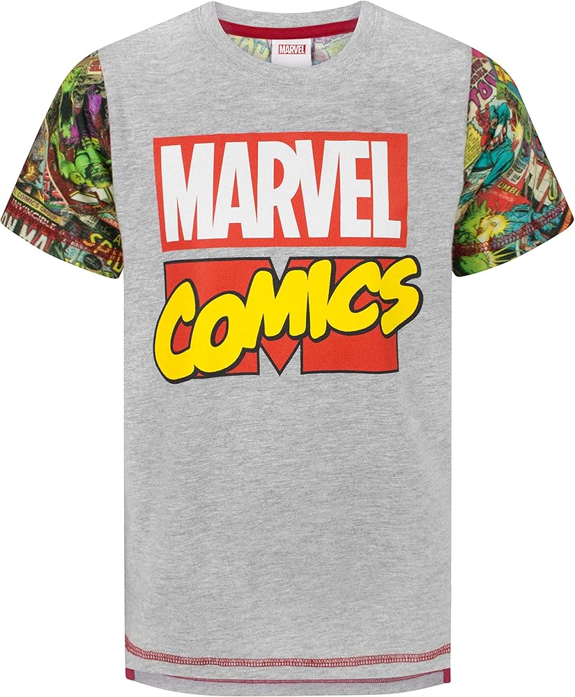 Marvel Comics Printed Sleeve Boy's T-Shirt