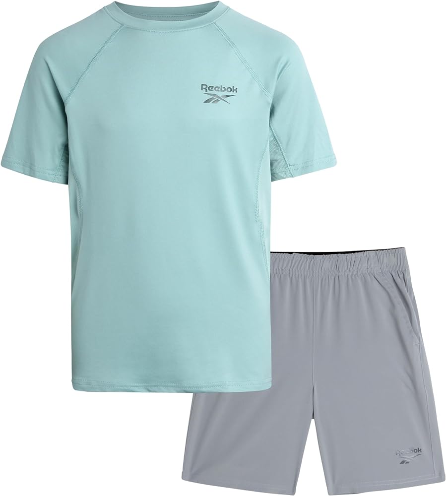 Reebok Boys’ Shorts Set – 2 Piece Performance T-Shirt and Basketball Gym Shorts (8-12)