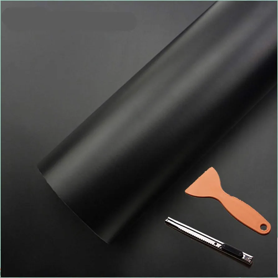 Black Matte Vinyl Car Wrap Sticker Air Release Bubble with Knife and Hand Tool (120" X 60" / 10 FT X 5 FT)