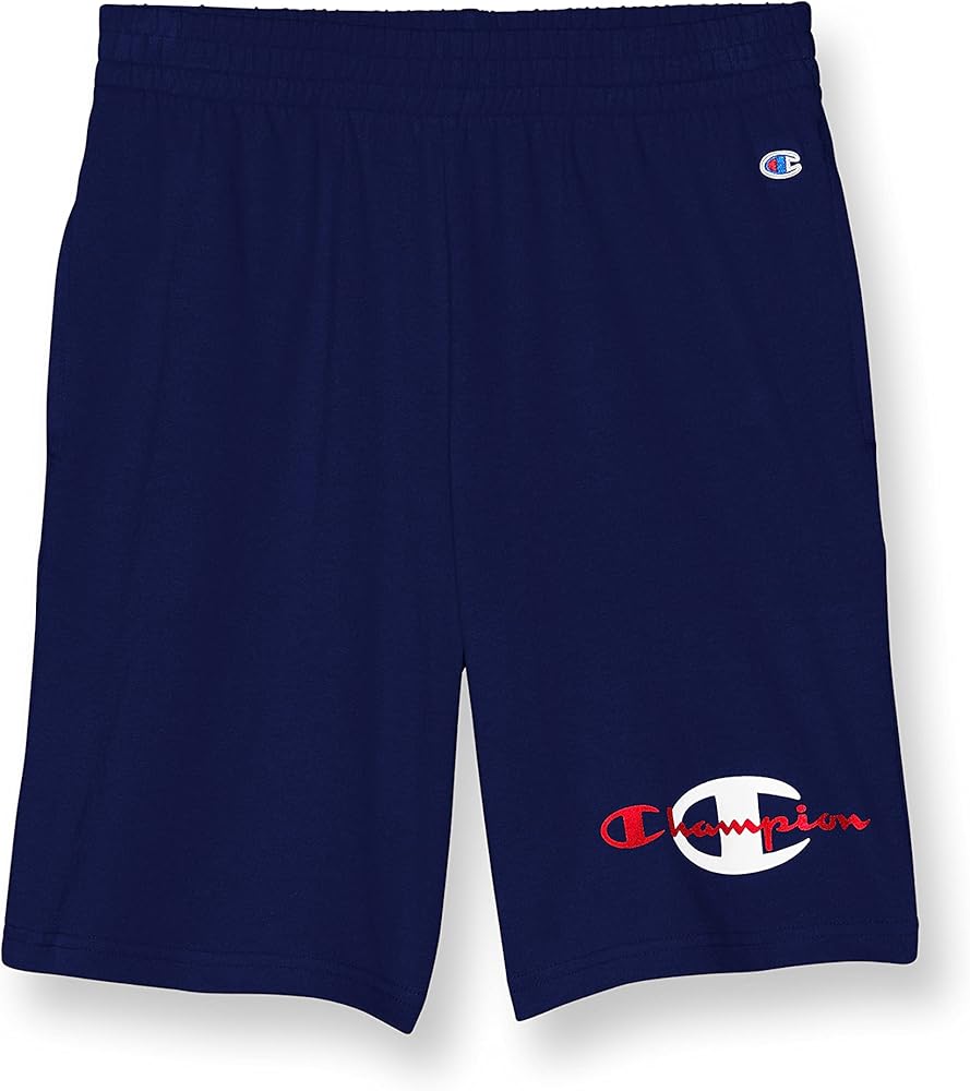 Champion Boy's Cotton Shorts, Boys' Gym Shorts, Cotton, Large C Logo, Graphics, 8"