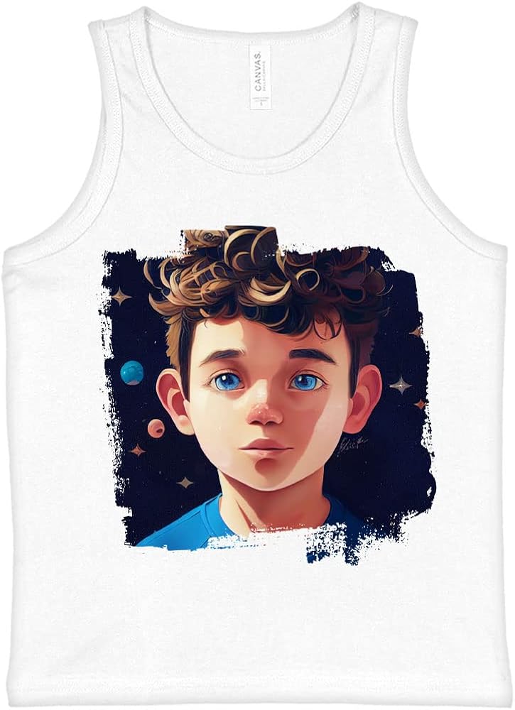 Space Boy Kids' Jersey Tank - Cute Sleeveless T-Shirt - Cartoon Kids' Tank Top