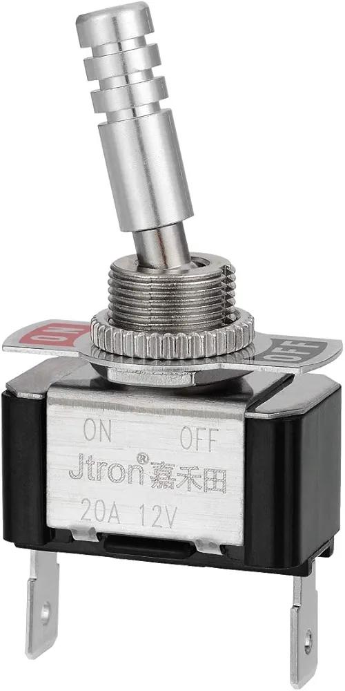 Jtron Car Heavy-Duty Rocker Toggle Switch 12V 20A Waterproof Toggle Switch ON Off Switch 12v Toggle Switch with for Auto Car Boat (ON-Off)