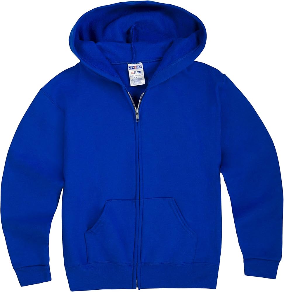 Jerzees boys Fleece Sweatshirts, Hoodies & Sweatpants Hooded Sweatshirt, Full Zip - Royal Blue, Medium US