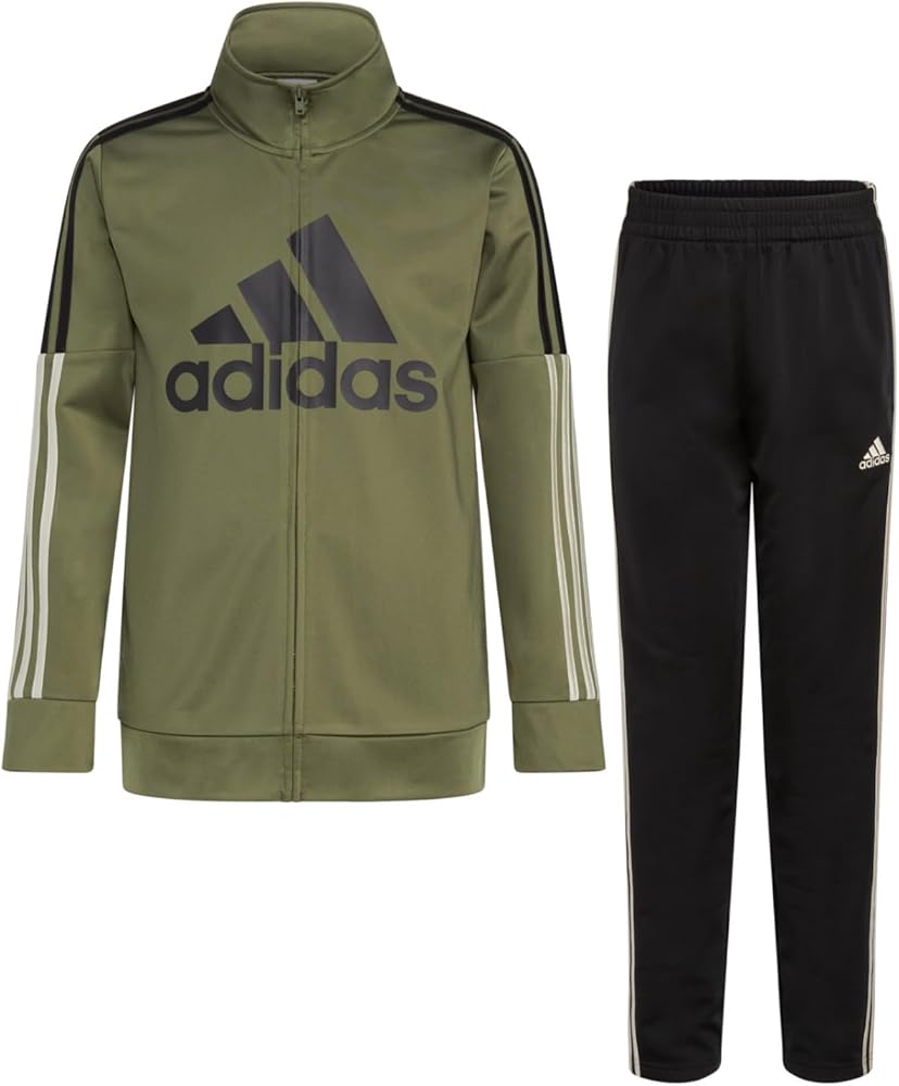 Adidas Two-Piece Contrast 3-Stripe Tricot Track Set