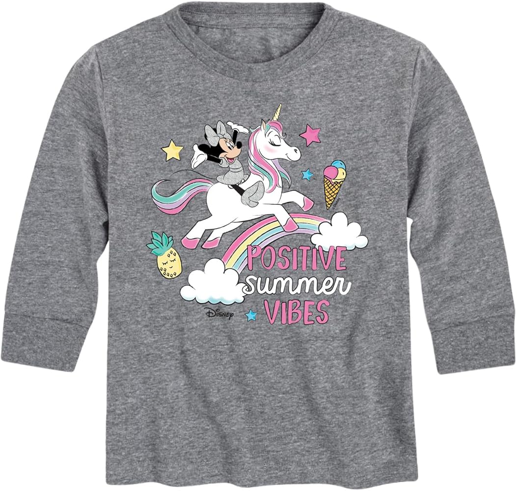 Disney Mickey & Friends - Positive Summer Vibes - Toddler and Youth Long Sleeve Graphic T-Shirt