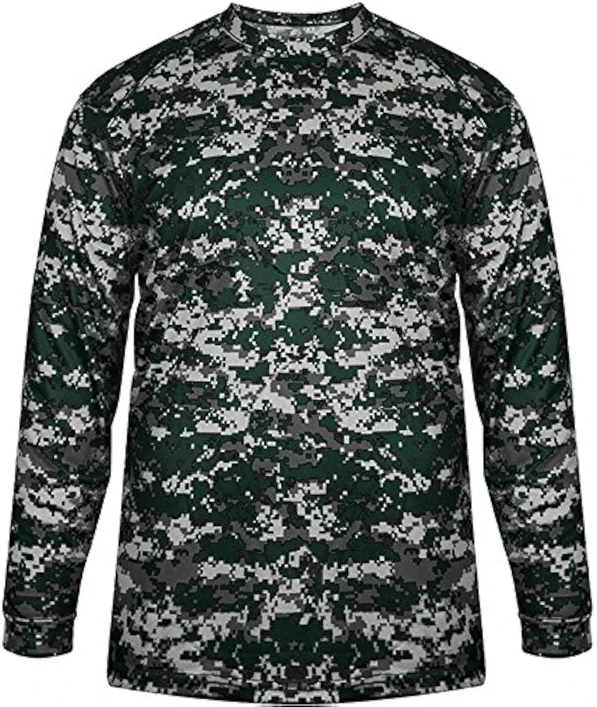 Badger Sports Digital L/S Youth Tee Forest Digital Large