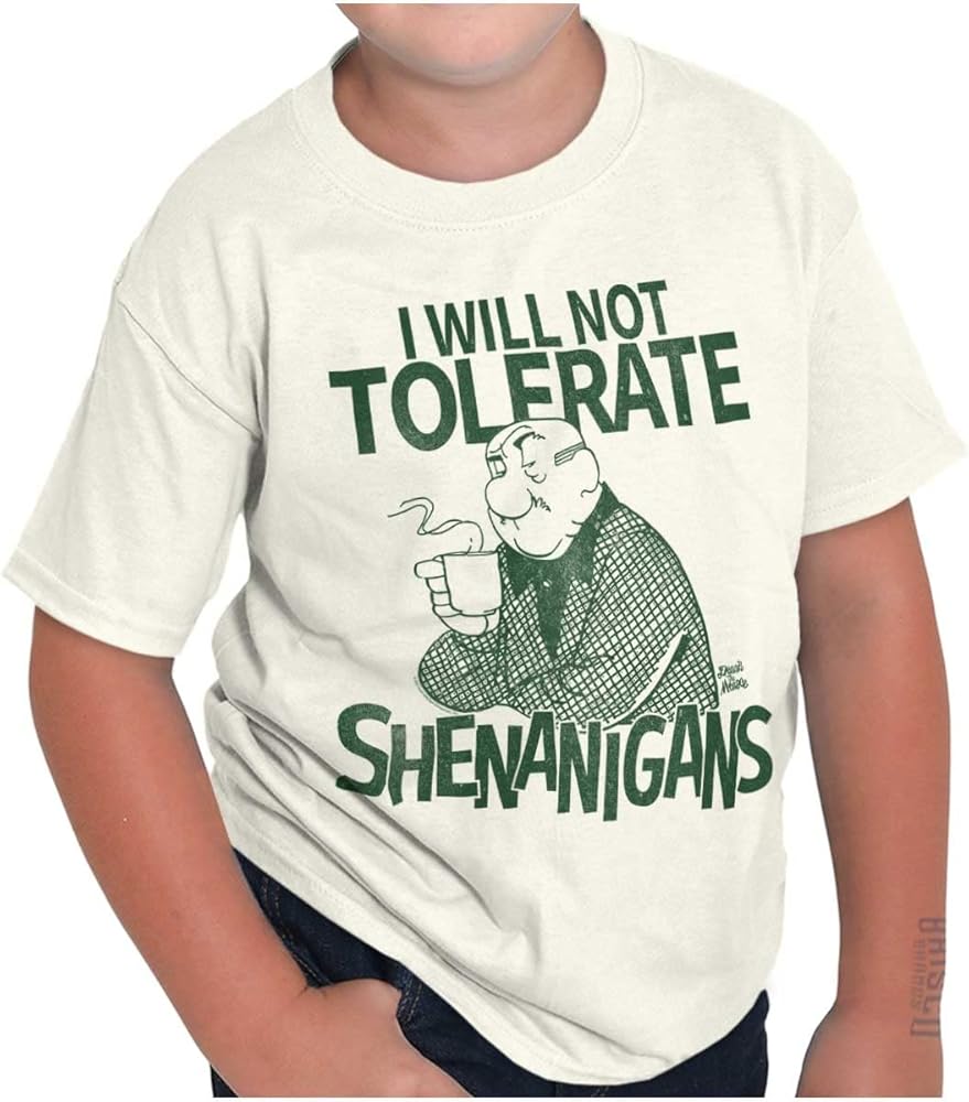 Vintage Cartoon No Shenanigans Boys Kids T Shirt Tees Tops