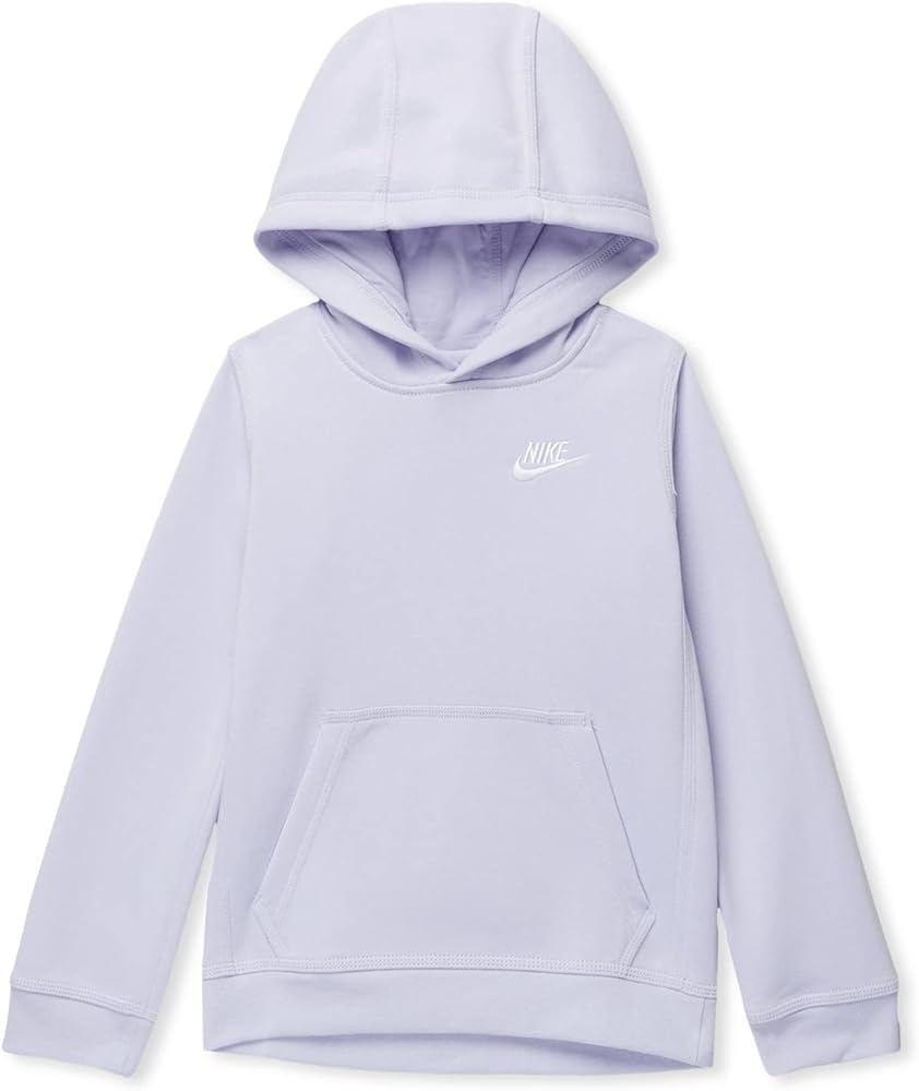 Nike NSW Club Fleece Pullover Hoodie (Big Kids) Oxygen Purple/White SM (Big Kid)