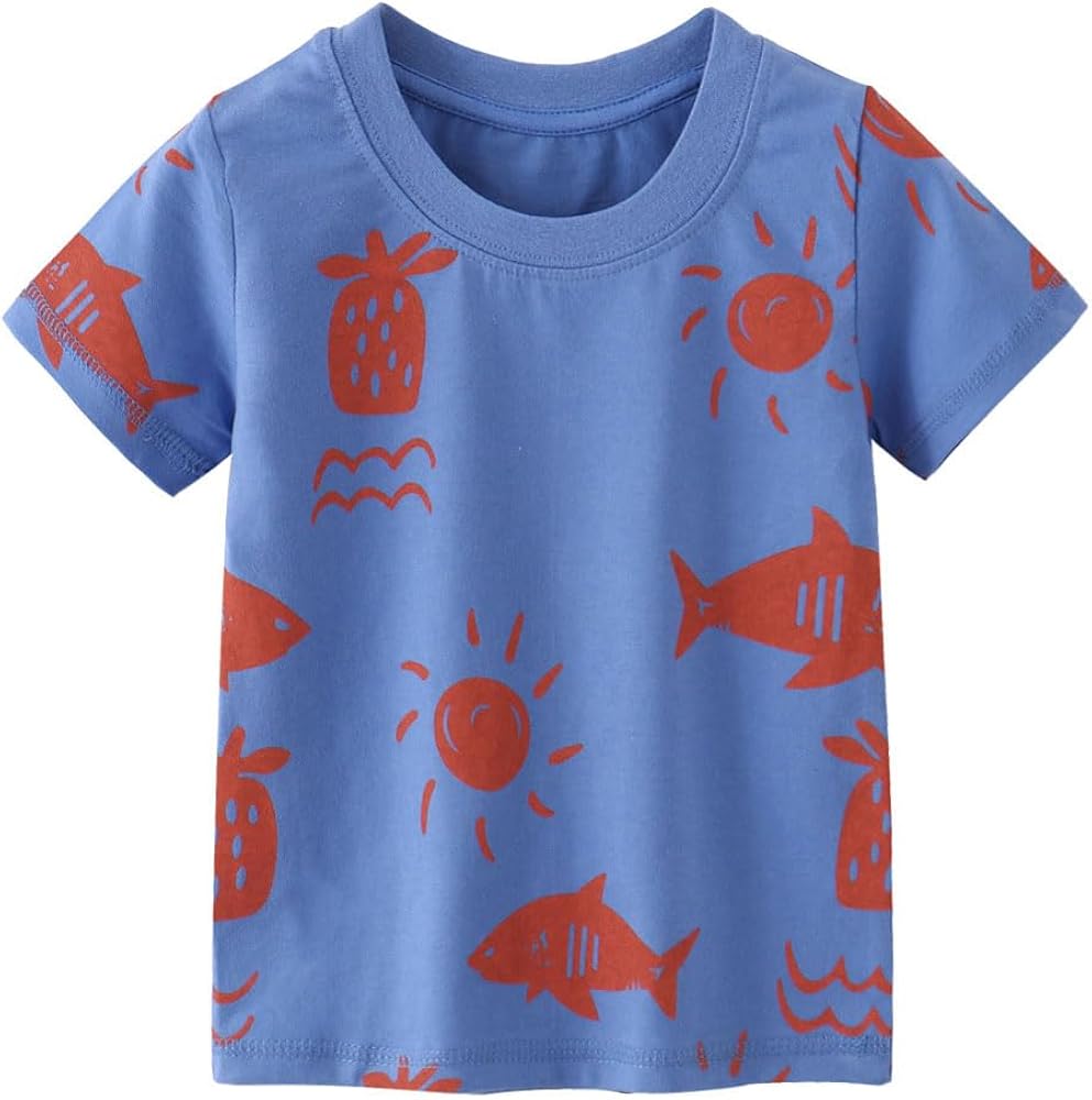 Baby Boys O-Neck Bottoming Shirt Children Simple Casual Short Sleeve T-Shirt Kid Cotton Tops