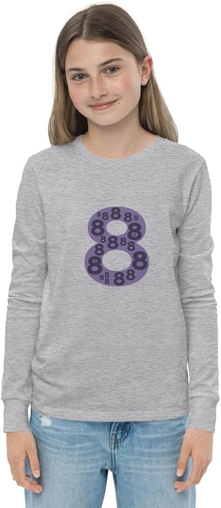 Long-Sleeve 8th Birthday T-Shirt Athletic Heather