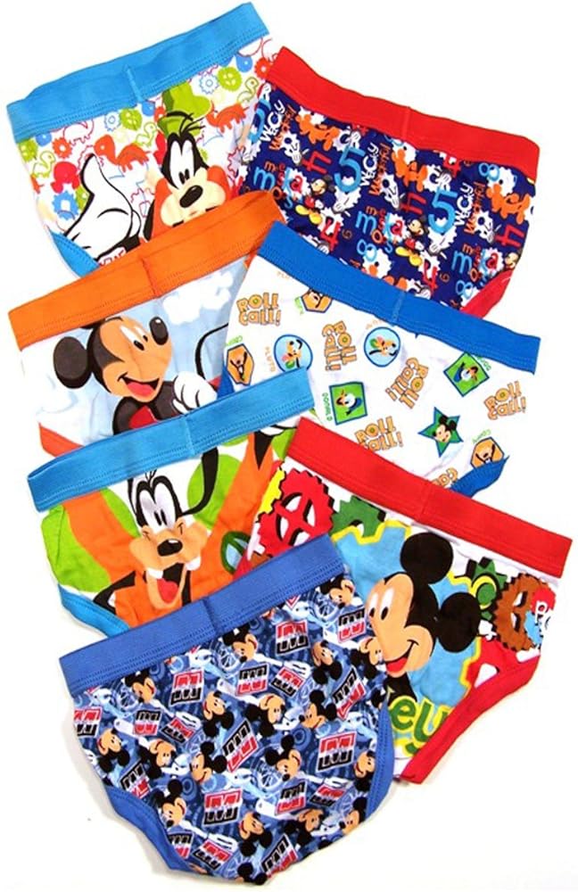 Disney Boys' Mickey Mouse 100% Combed Cotton Briefs Available in Sizes 2/3t, 4t, 4, 6 and 8