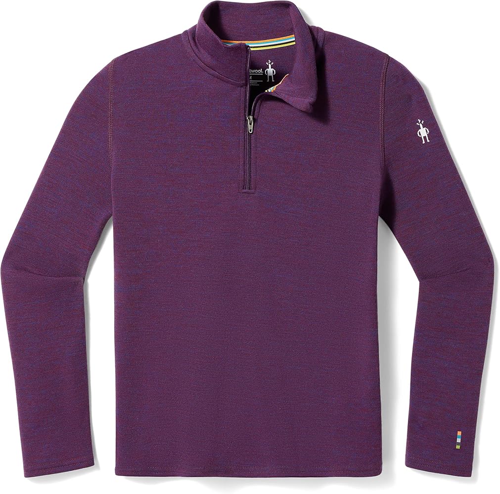 Smartwool Kids' Classic Thermal Merino Wool Base Layer — Quarter Zip (Slim Fit)