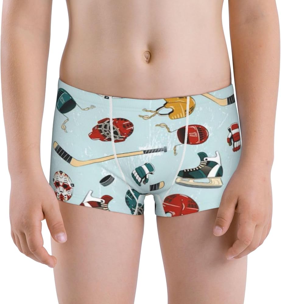 Hockey Sneakers Ball Pattern Boy'S Boxer Briefs Fashion Cotton Underpants Novelty Boxer Shorts