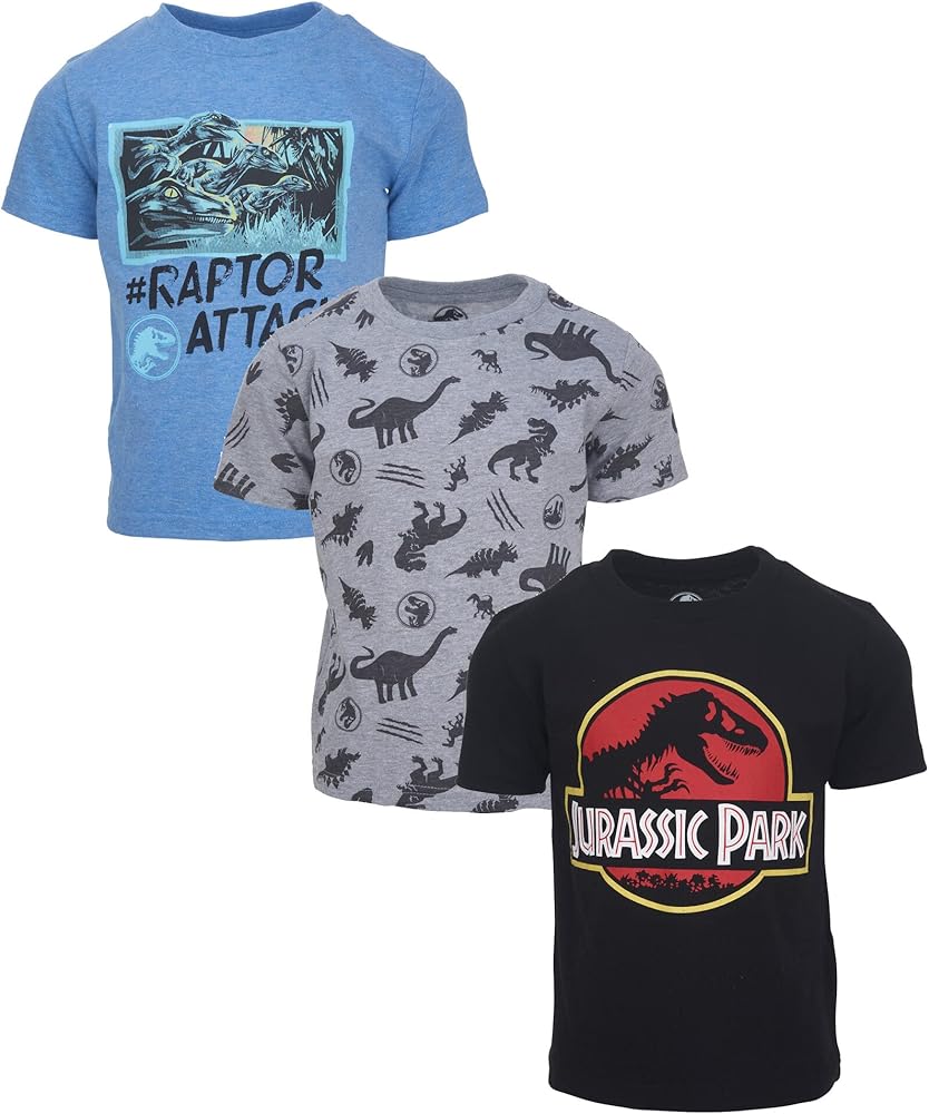 Jurassic Park 3 Pack T-Shirts Toddler to Big Kid