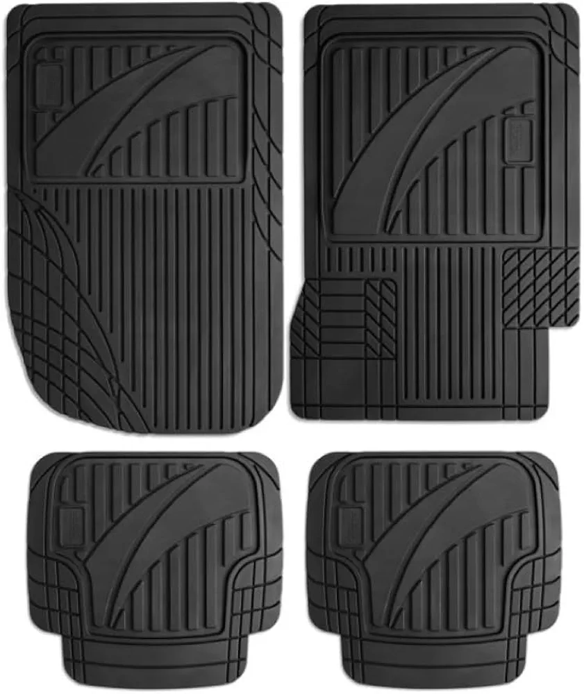 Husky Liners Uni-Fit | Universal Automotive Floor Mats | All Weather Protection for Cars, Trucks, Vans, SUV's | Easy Trim-to-Fit, Black, 4 pcs. - 51509