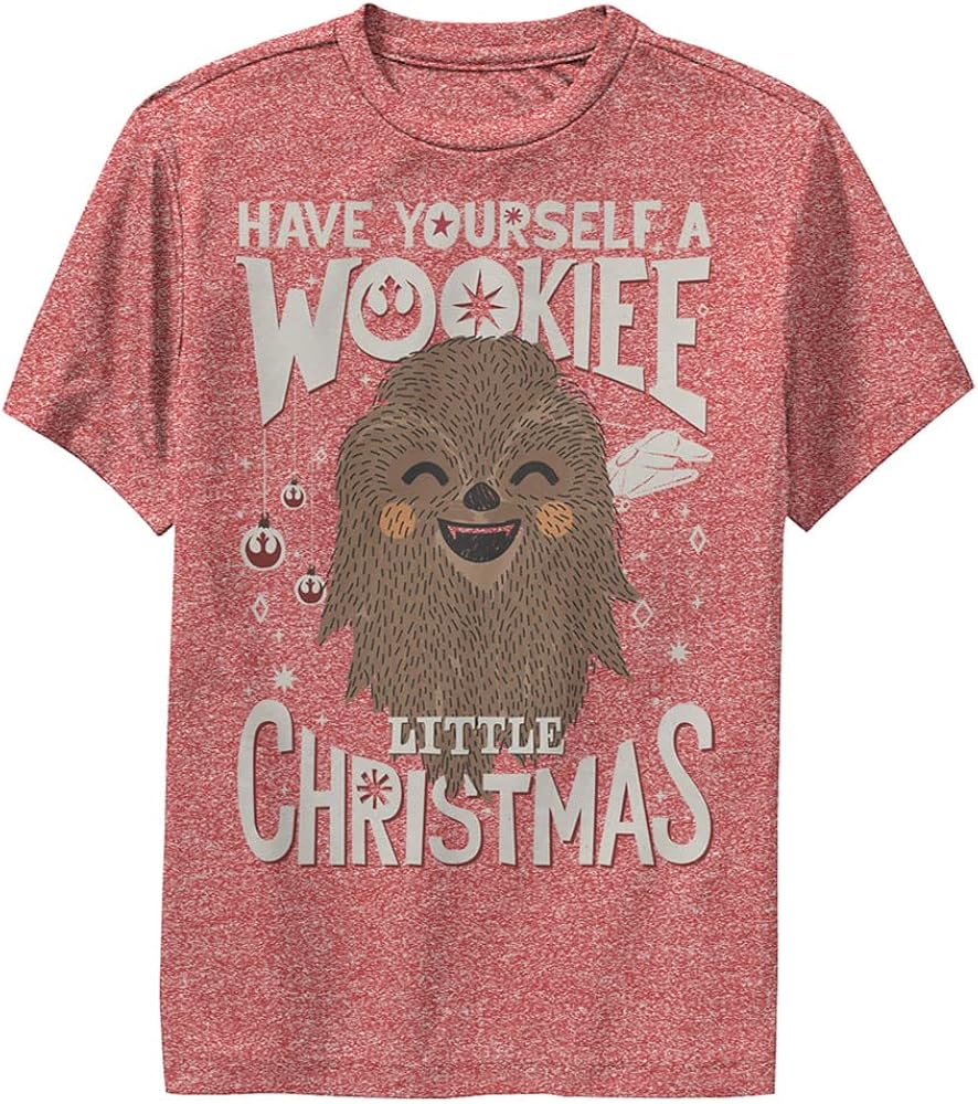 STAR WARS Wookie Christmas Boys Short Sleeve Tee Shirt